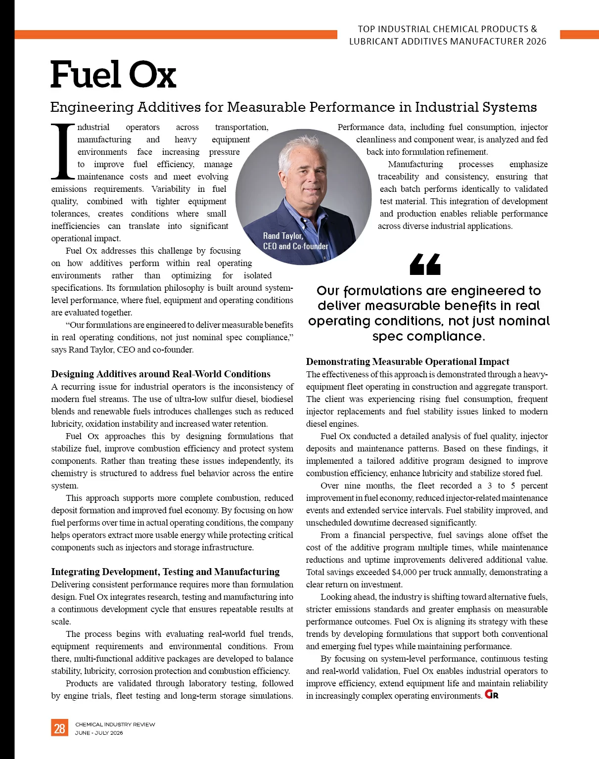  Specialty Chemicals | Chemical Industry Review